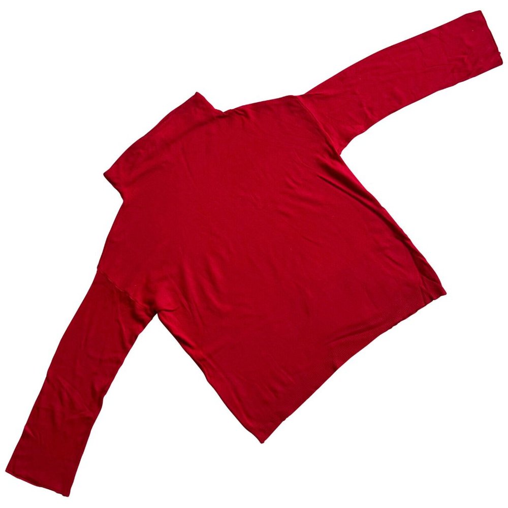 Le Streghe (Italy) Chimney Collar Nylon Viscose Jersey Red (Guy Laroche) XS